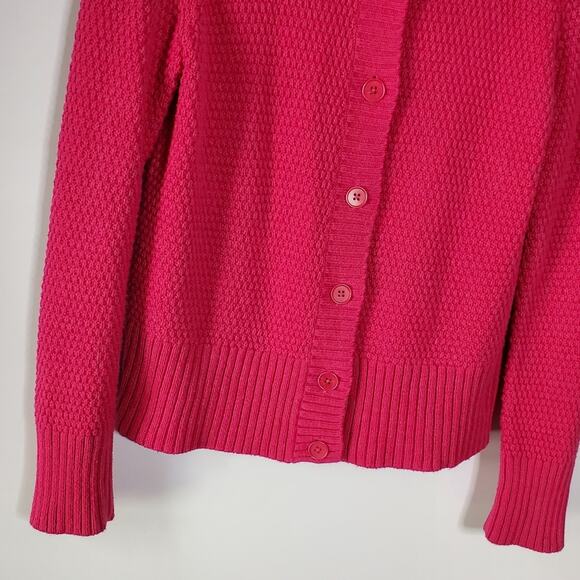 Talbots hot Pink Shawl Neck Cardigan sweater Size Medium - Picture 13 of 14
